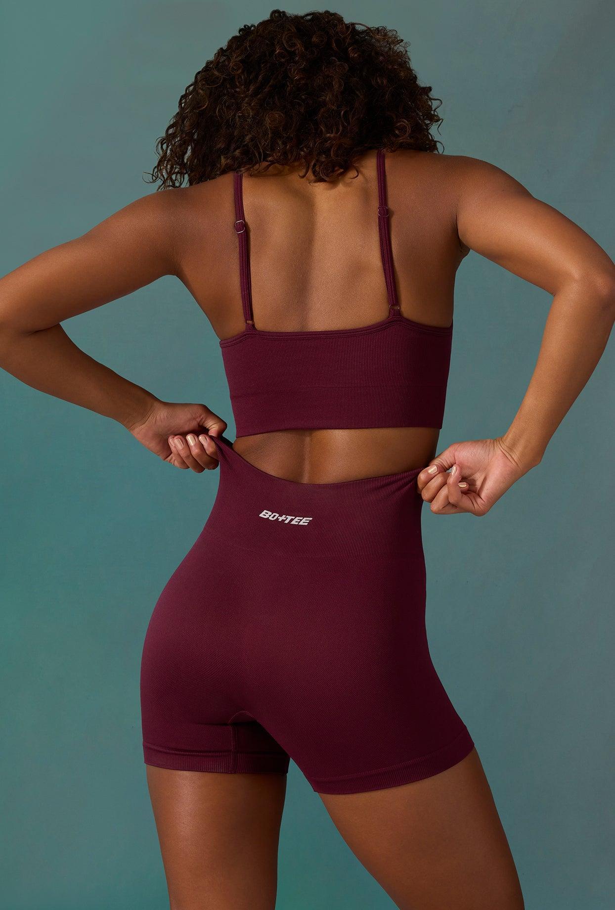 Super Sculpt Seamless Mini Shorts in Plum Product Image