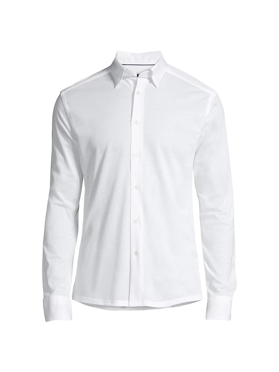 Mens Soft Casual Slim-Fit Pique Cotton Sport Shirt Product Image