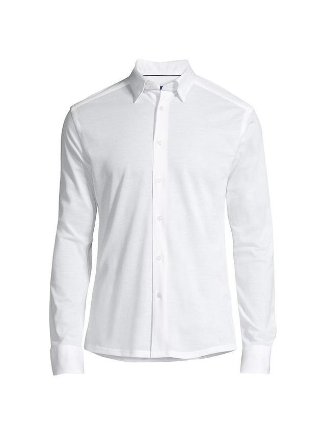 Mens Soft Casual Slim-Fit Pique Cotton Sport Shirt Product Image