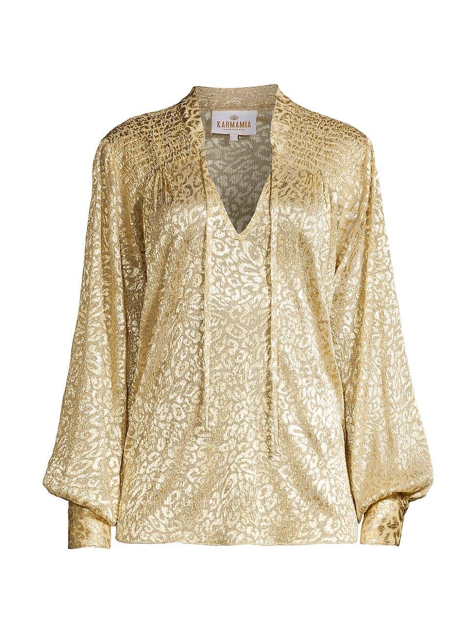 Womens Blanche Metallic Leopard Blouse product image