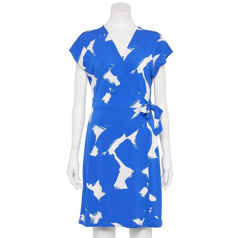 Womens Nine West Adaptive V-Neck Dolman Sleeve Wrap Midi Dress Product Image