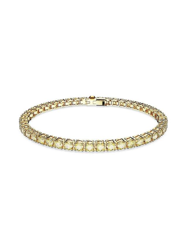 Matrix Rhodium-Plated Round-Cut Crystal Tennis Bracelet Product Image