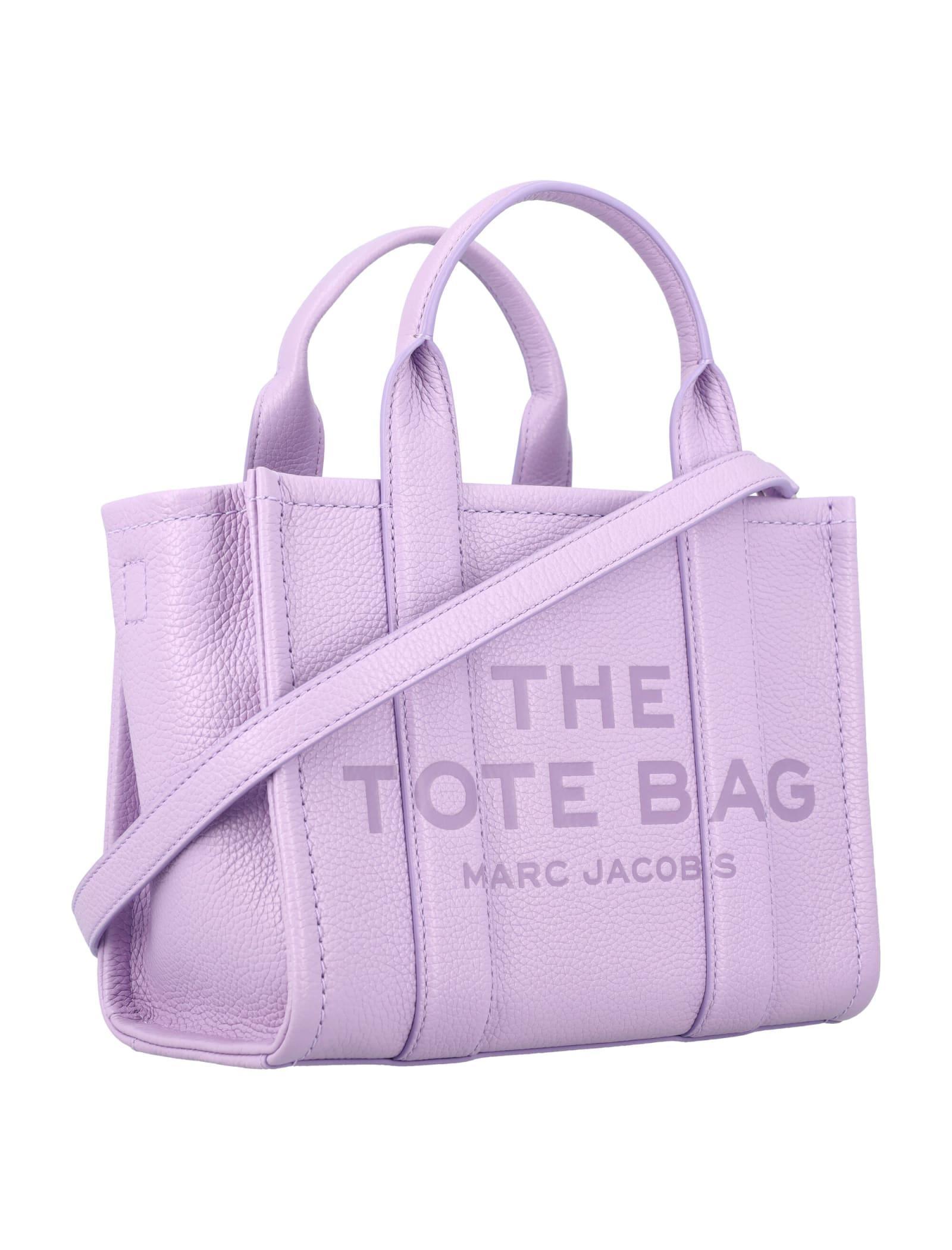 MARC JACOBS Women's The Leather Mini Tote Bag In Wisteria Product Image