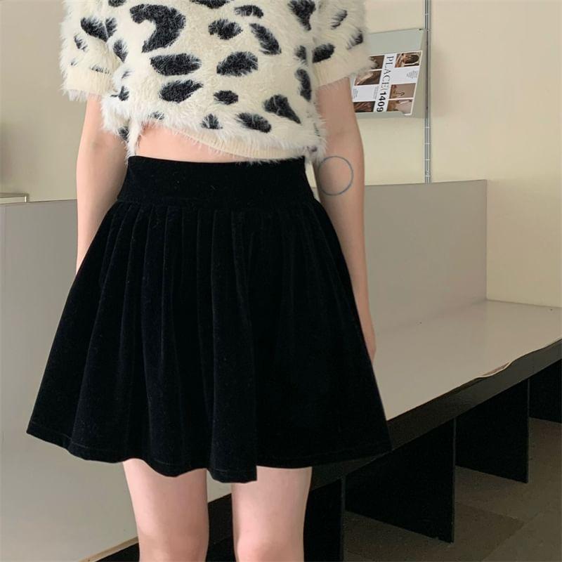 High Waist Mini A-Line Skirt Product Image