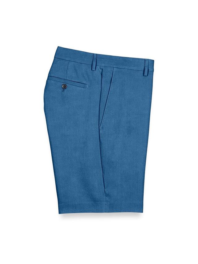 Linen Flat Front Shorts - Indigo Product Image