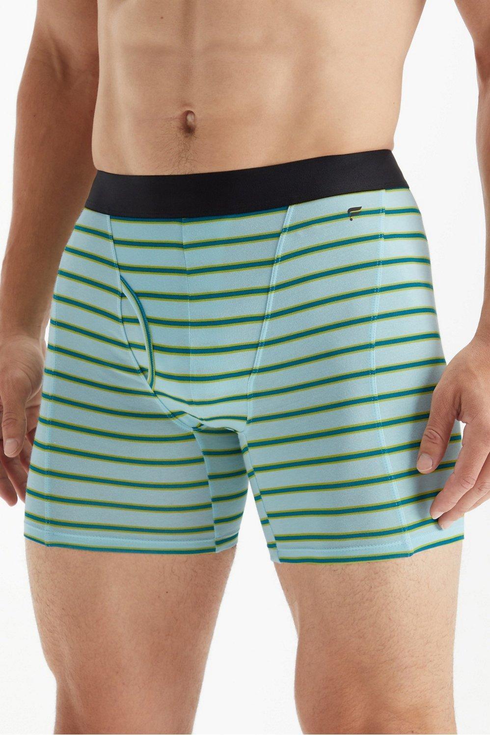 Fabletics Men The 24-7 Boxer Brief male Nordic Blue Shadow Stripe Size XXL Product Image