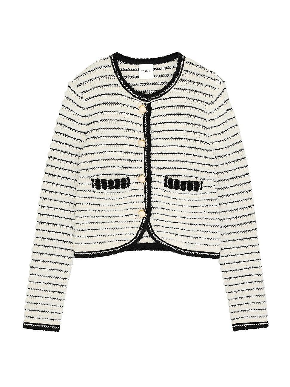 Womens Eyelash Stretch Tweed Jacket Product Image