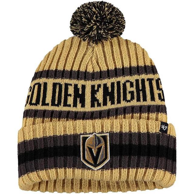 Mens 47 Gold Vegas Golden Knights Bering Cuffed Knit Hat with Pom Product Image