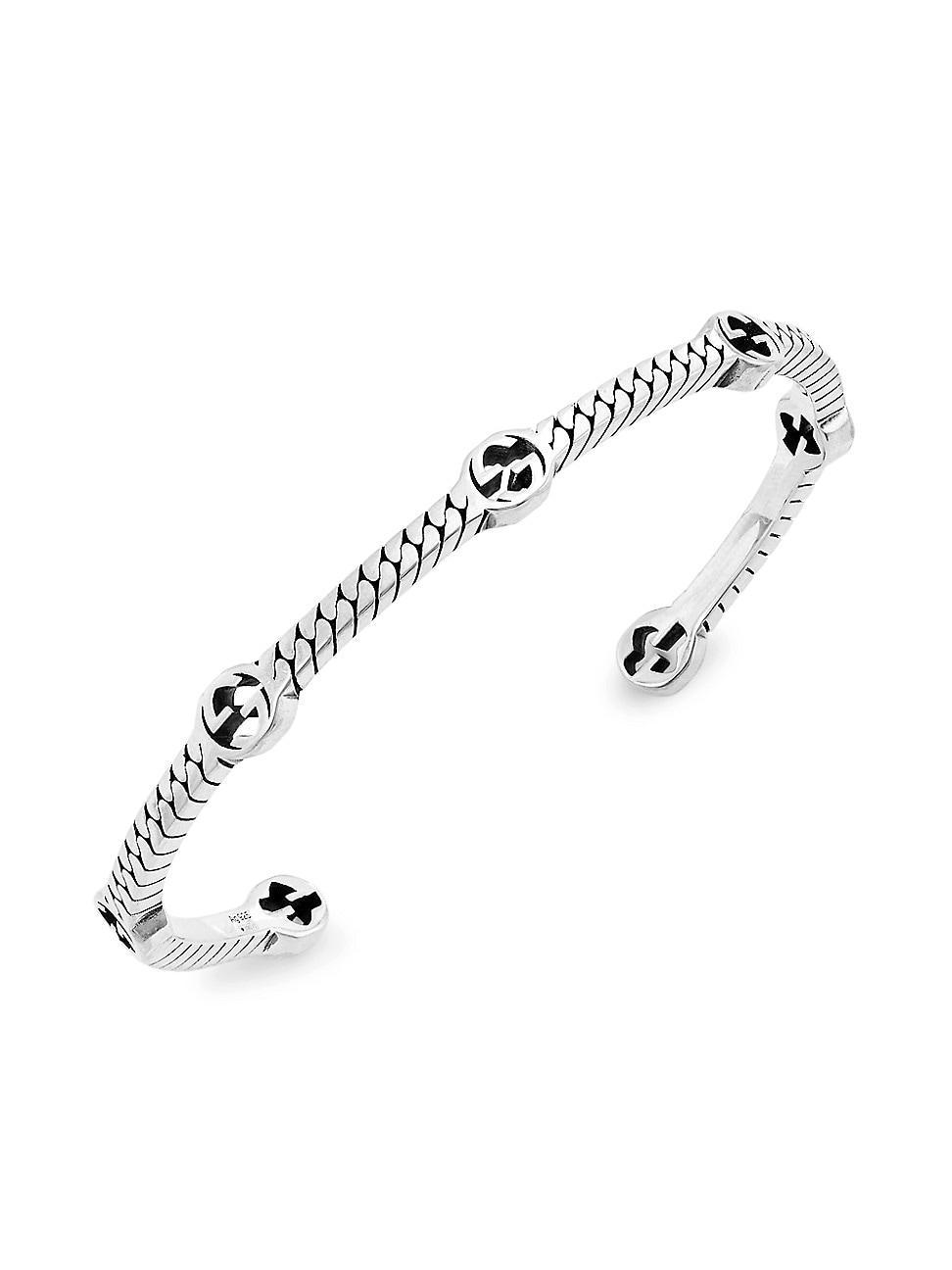 Womens Sterling Silver Interlocking G Bracelet Product Image