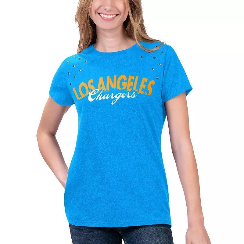 Womens G-III 4Her by Carl Banks Heathered Powder Blue Los Angeles Chargers Main Game T-Shirt Product Image