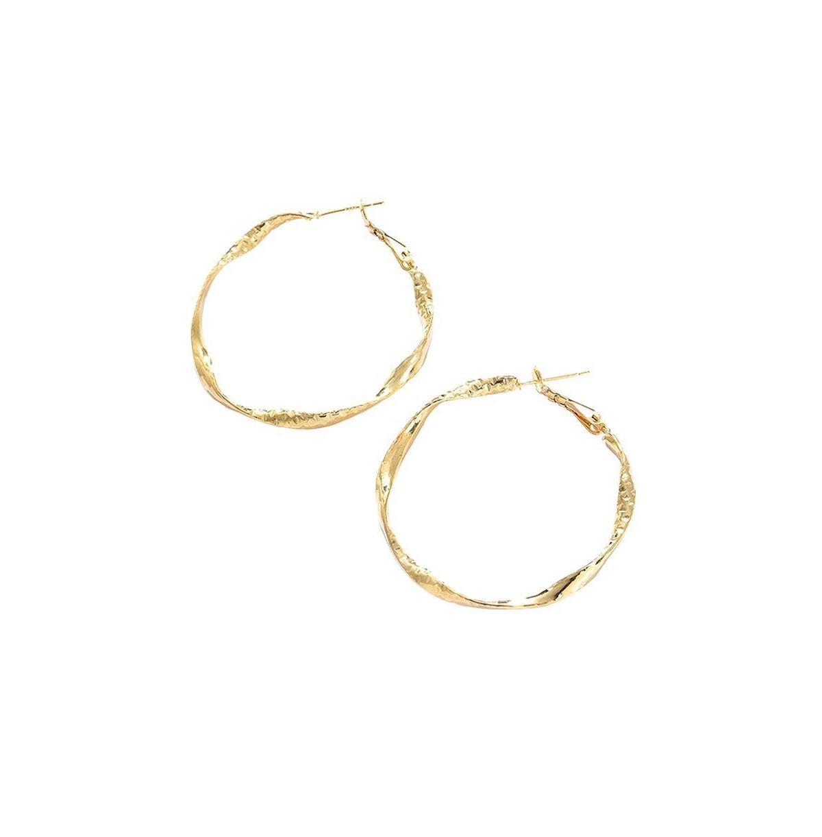 Sohi Womens Twist Hoop Earrings Product Image