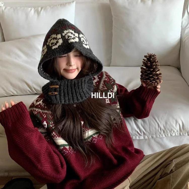 Patterned Knit Balaclava Product Image