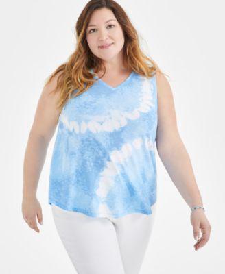 Style & Co Plus Size V-Neck Tank Top, Created for Macy's Product Image