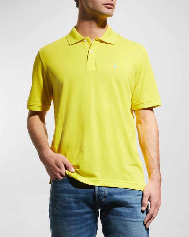 Mens Lightning Bolt Pima Cotton Knit Piqu Polo Shirt Product Image