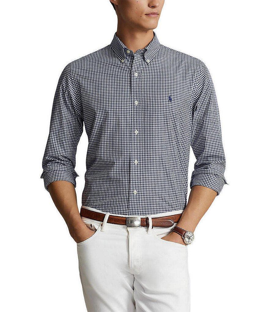 Polo Ralph Lauren Classic Fit Gingham Stretch Poplin Long Sleeve Woven Shirt Product Image