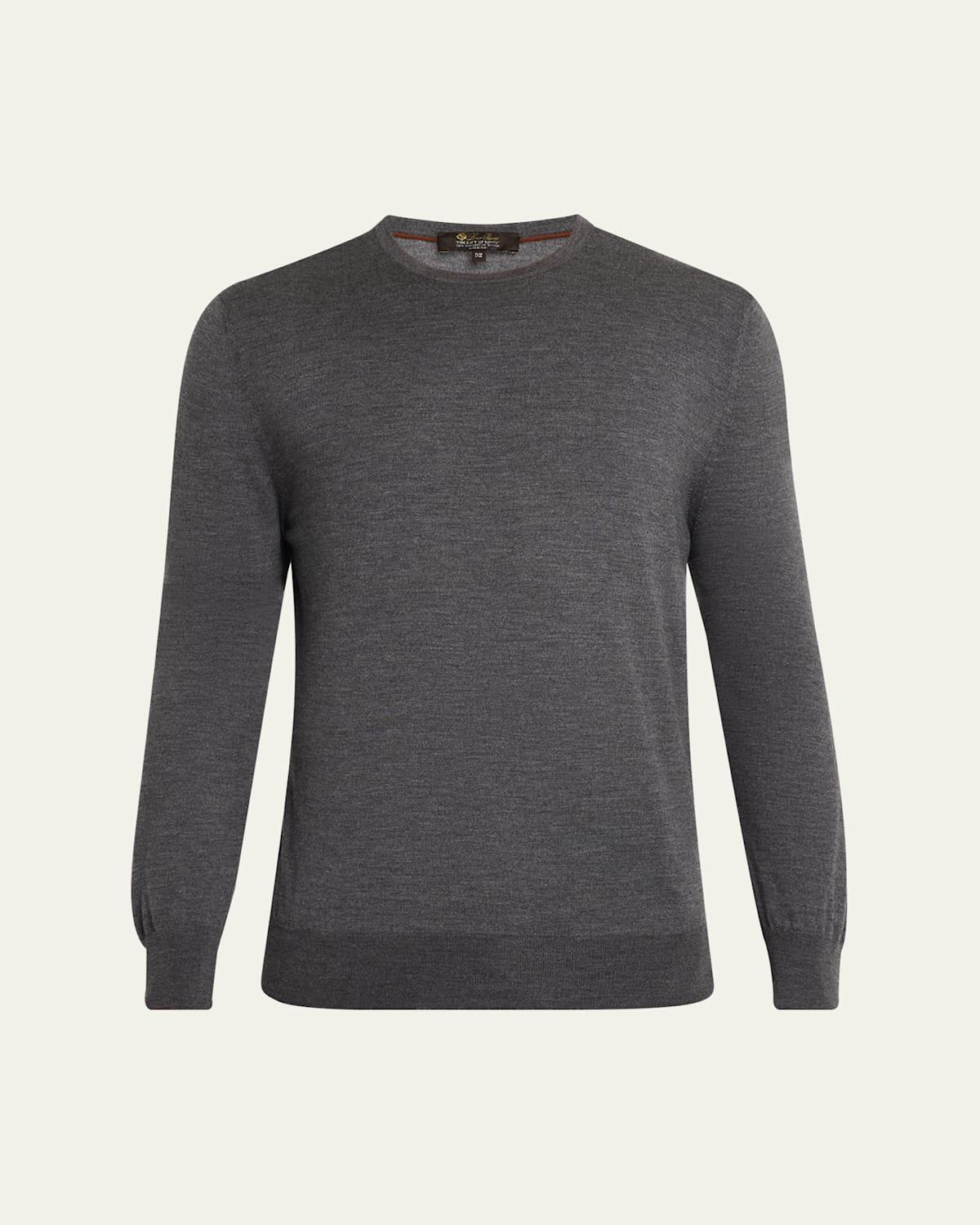 Mens Wool Knit Crewneck Sweater Product Image