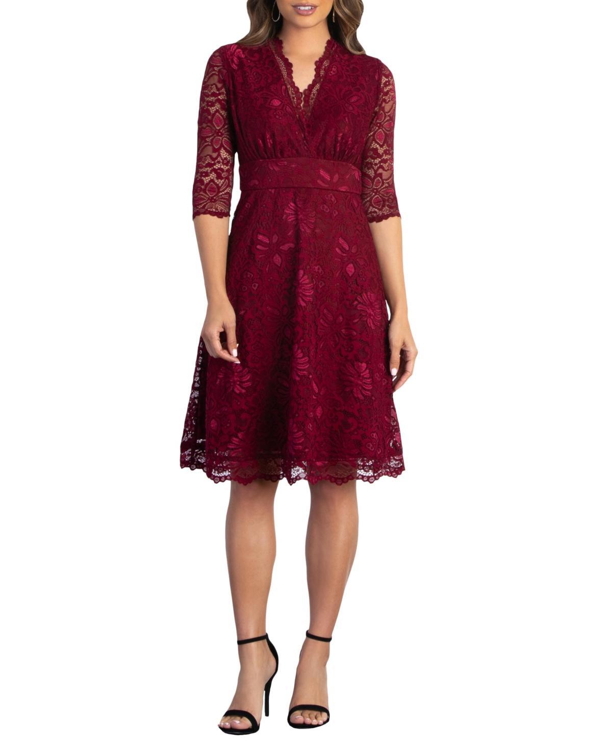 Kiyonna Womens Mademoiselle Lace Cocktail Dress with Sleeves Product Image