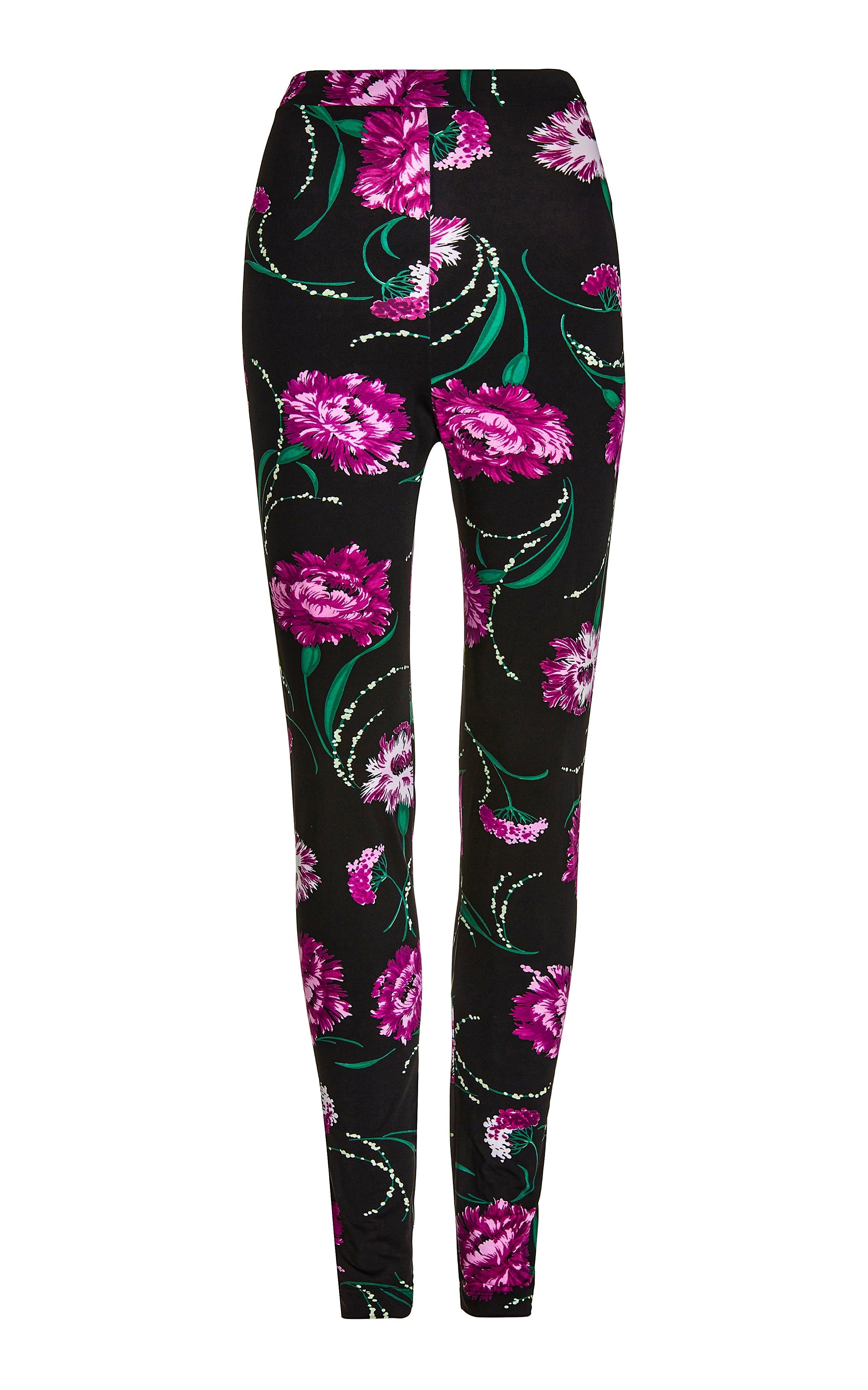 Black Floral Stretch Legging Product Image