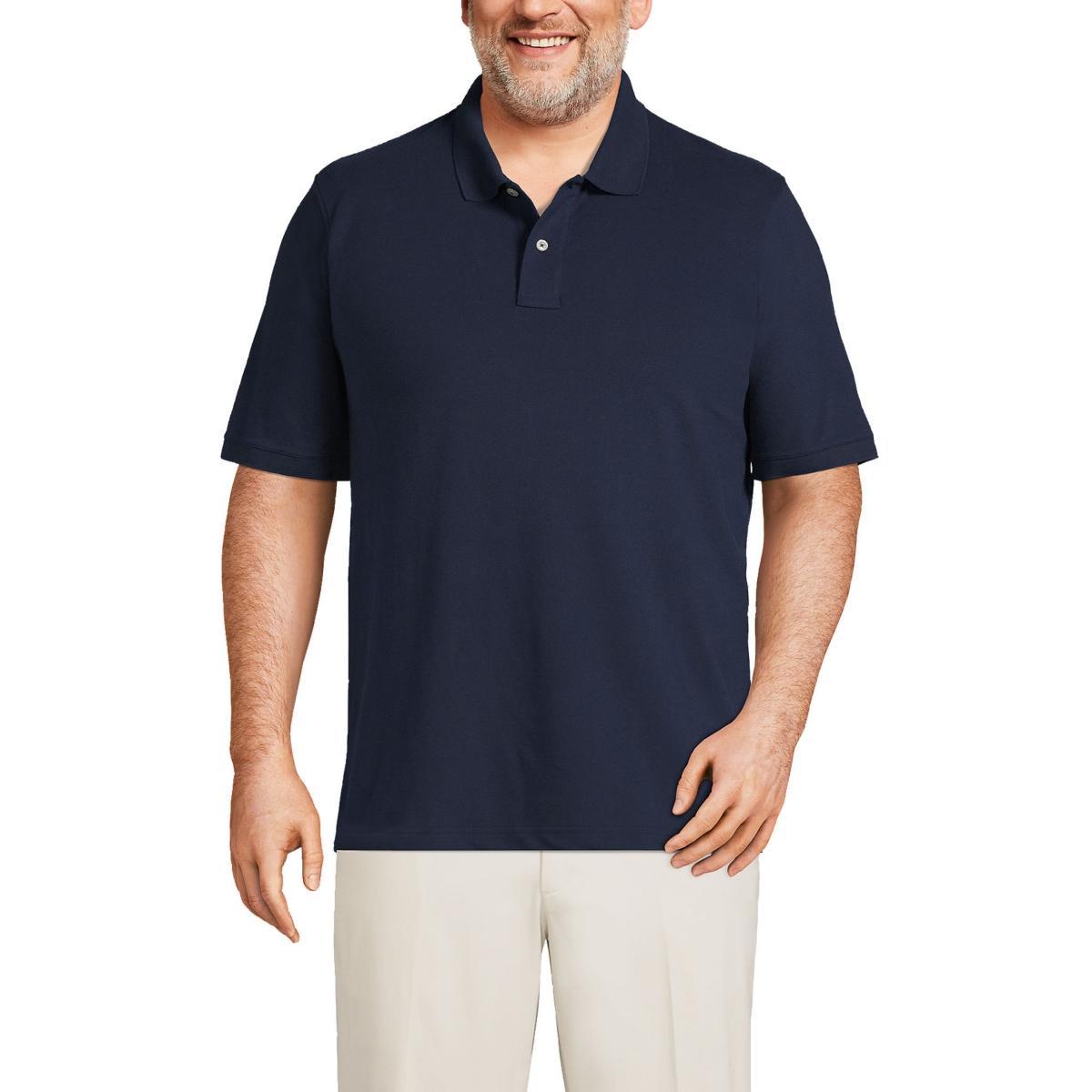 Big & Tall Lands End Comfort-First Mesh Polo, Mens Grey Product Image