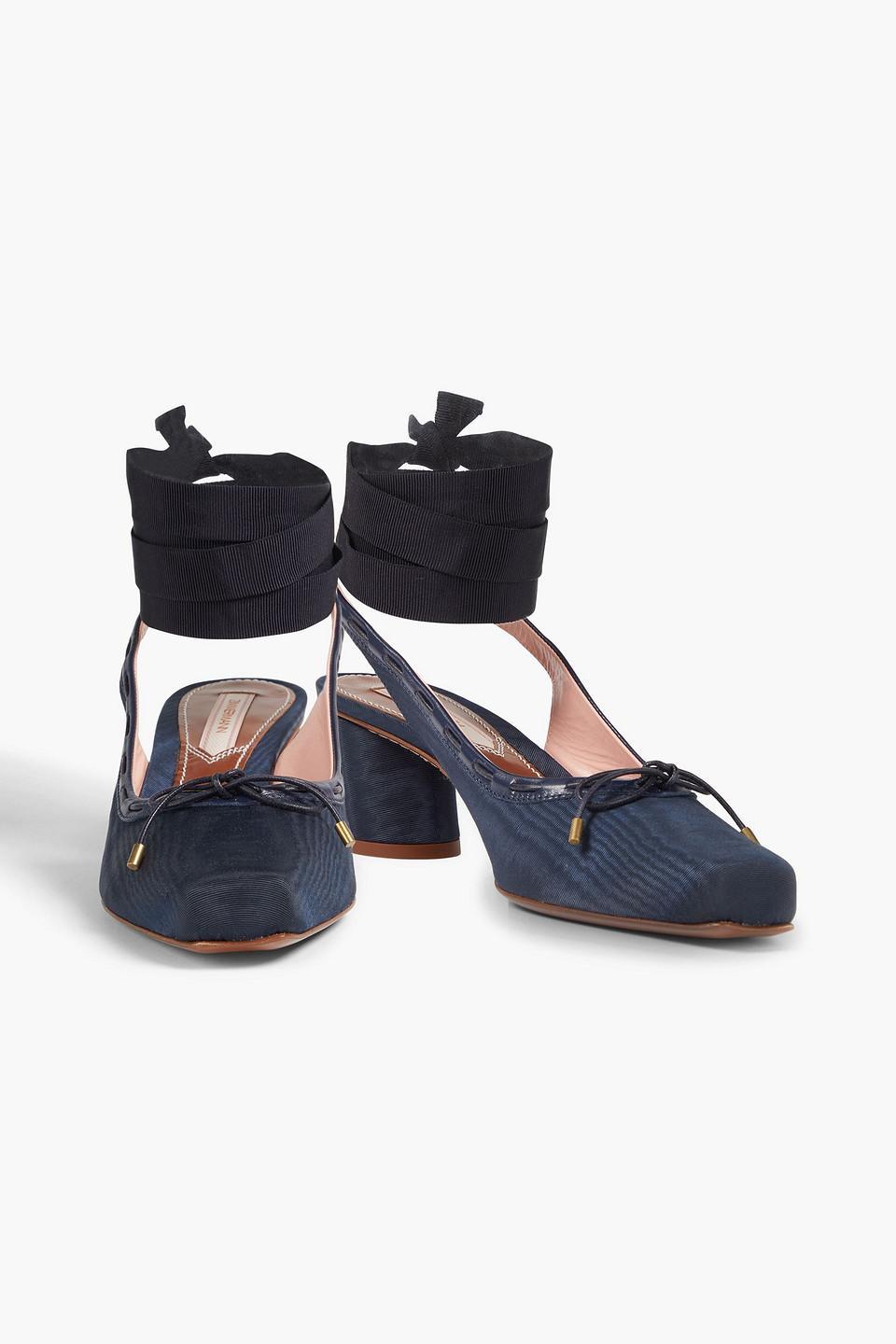 Chisel Toe Ballerina 45 Ottoman Pumps In Navy Product Image