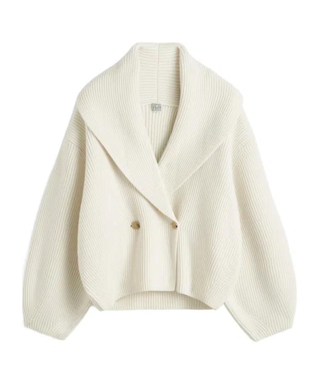 TOTÊME Shawl-lapels Cardigan In Milk Product Image