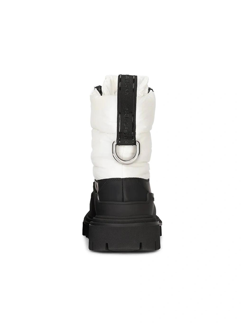 Trekking Boots In Nylon And Leather In Bianco Nero Product Image