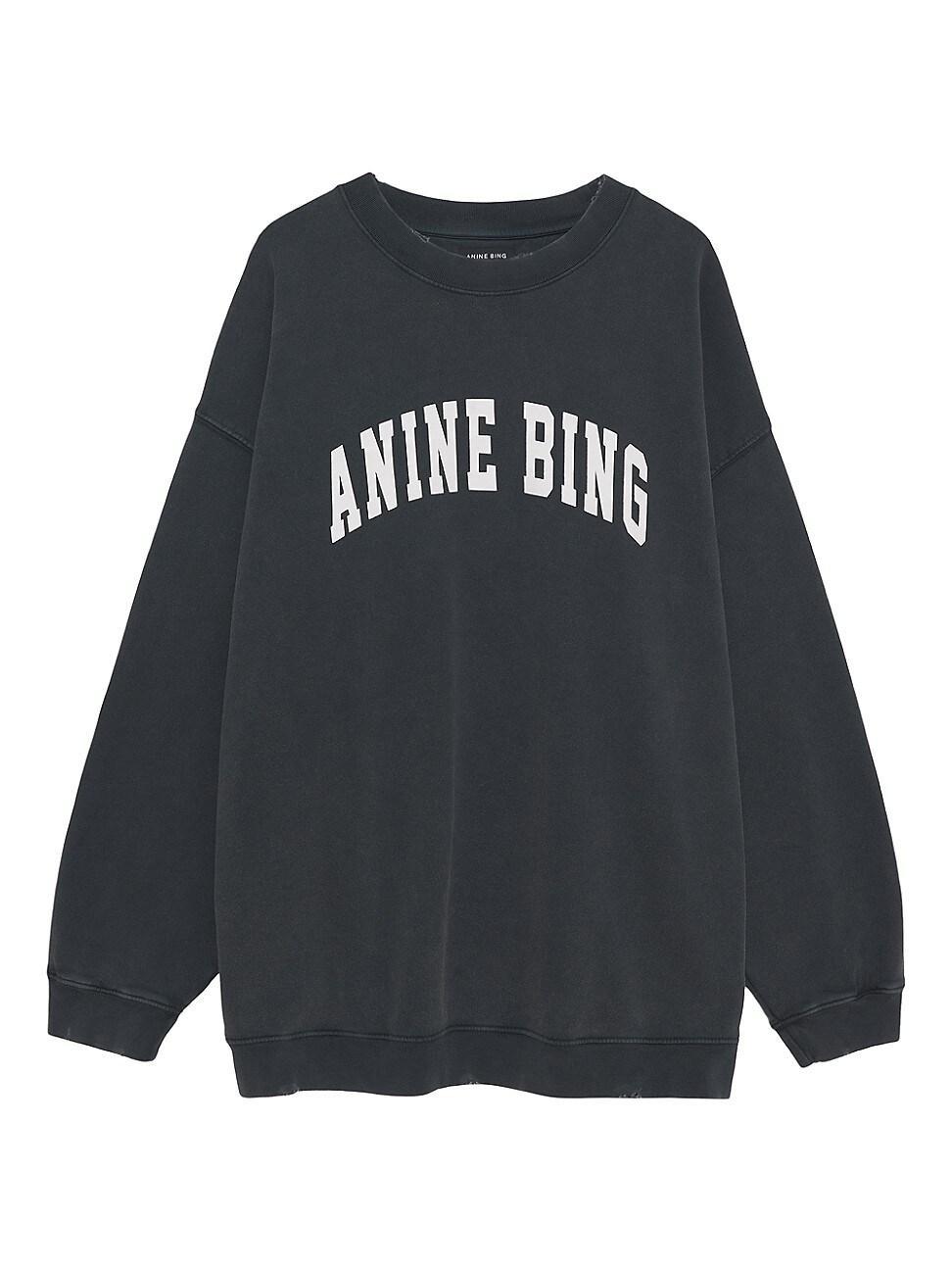 Anine Bing Tyler Cotton Logo Sweatshirt Product Image