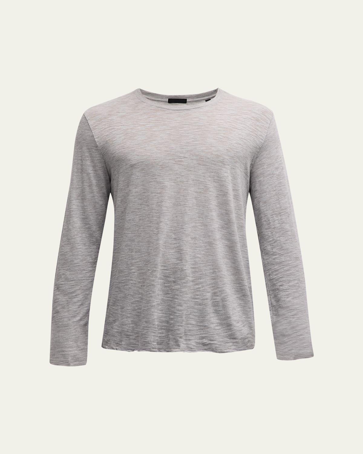 Mens Long-Sleeve Destroyed Cotton T-Shirt Product Image