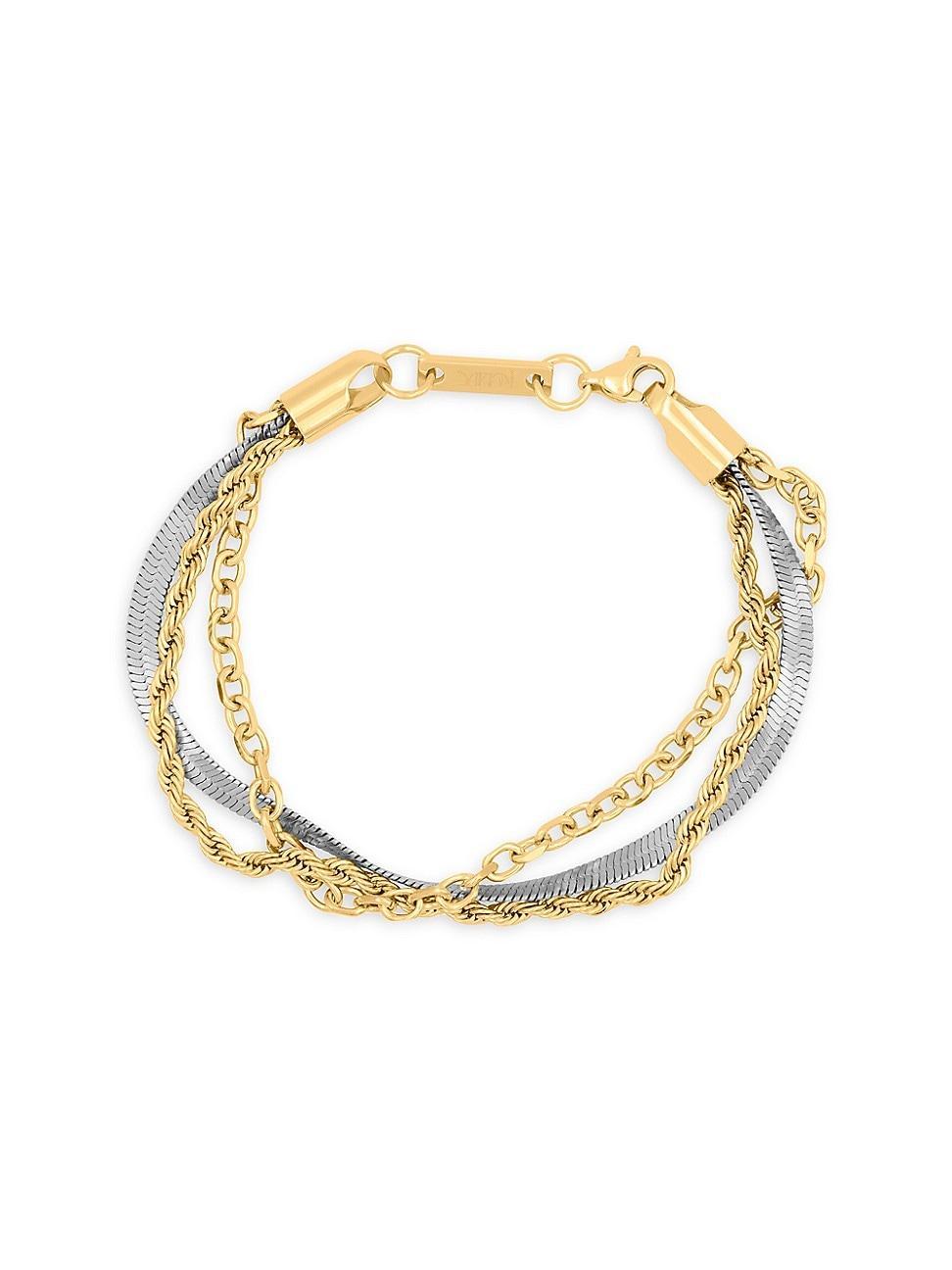 Womens Essentials A Trois Two-Tone 18K Gold-Plated Layered Bracelet product image