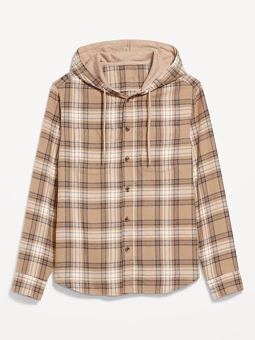 Hooded Flannel Shirt Product Image