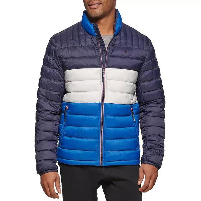 Big & Tall Tommy Hilfiger Stand Collar Packable Puffer Jacket, Mens Black Product Image