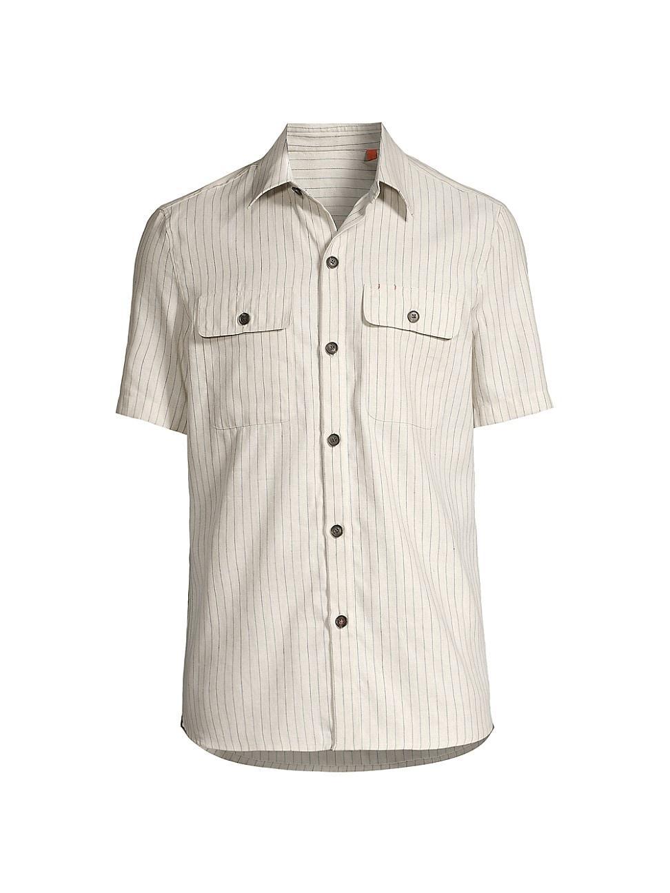 Mens Striped Short-Sleeve Shirt Product Image