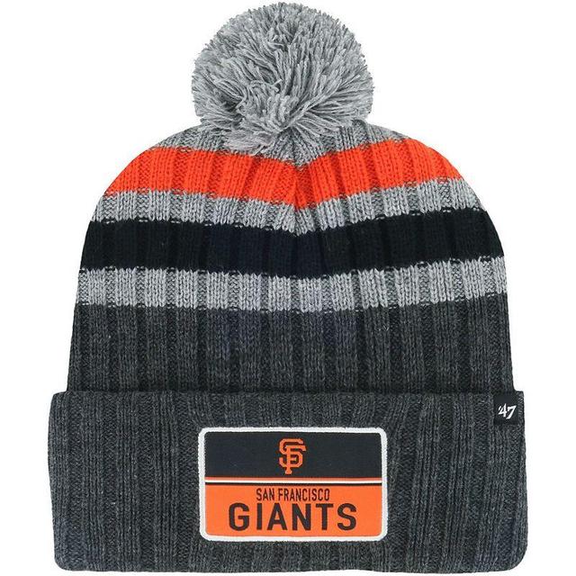 Mens 47 Gray San Francisco Giants Stack Cuffed Knit Hat with Pom Product Image