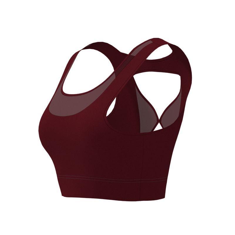 Square Neck Panel Cutout Sports Bra Product Image