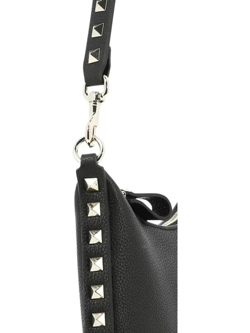 Rockstud Mini Hobo Bag In Black Product Image