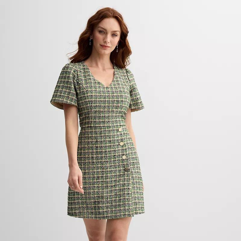 Womens Draper James Short Sleeve Tweed Dress Product Image