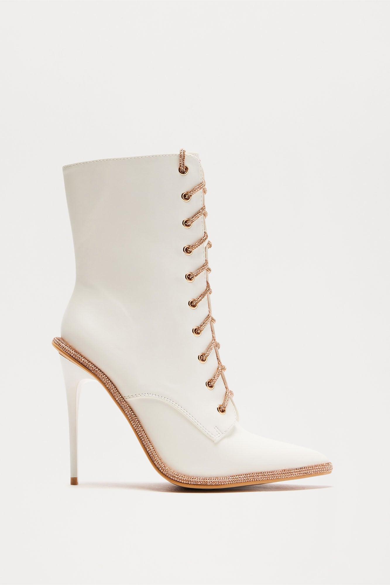 Odora Rhinestone Booties - White product image