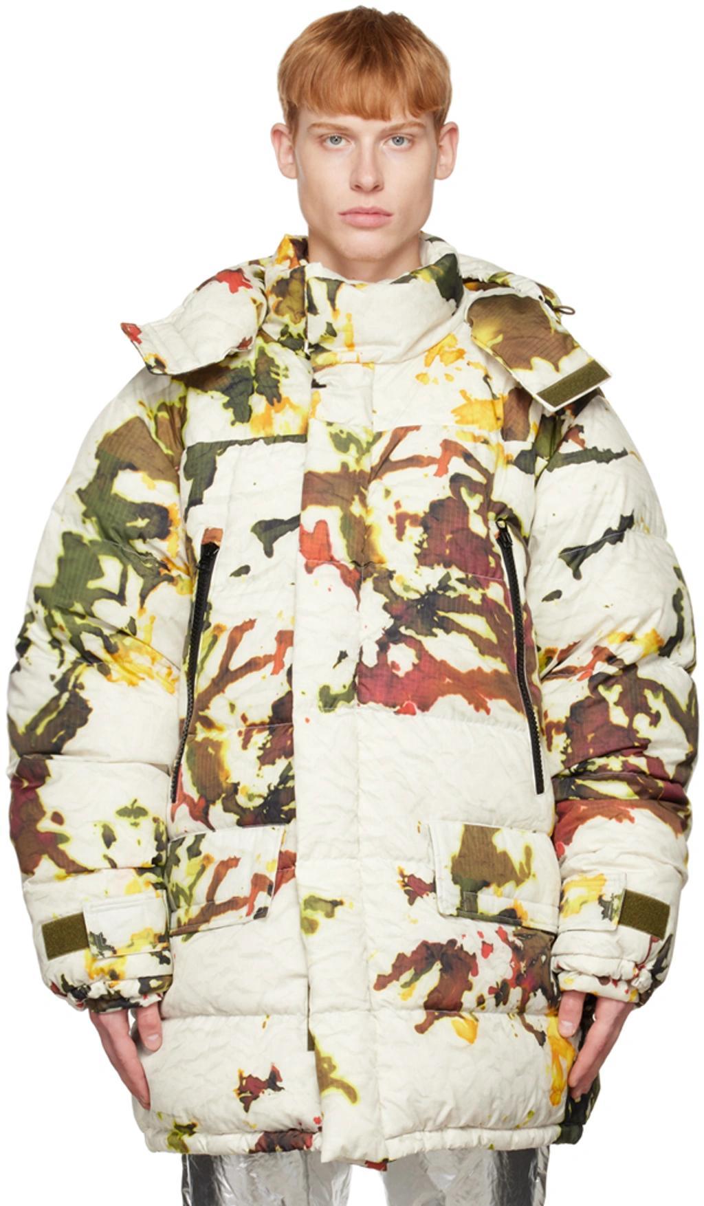 White Camo Down Jacket In 5 Ecru Product Image