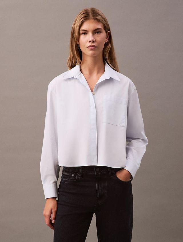 Cotton Poplin Boxy Button-Down Shirt Product Image