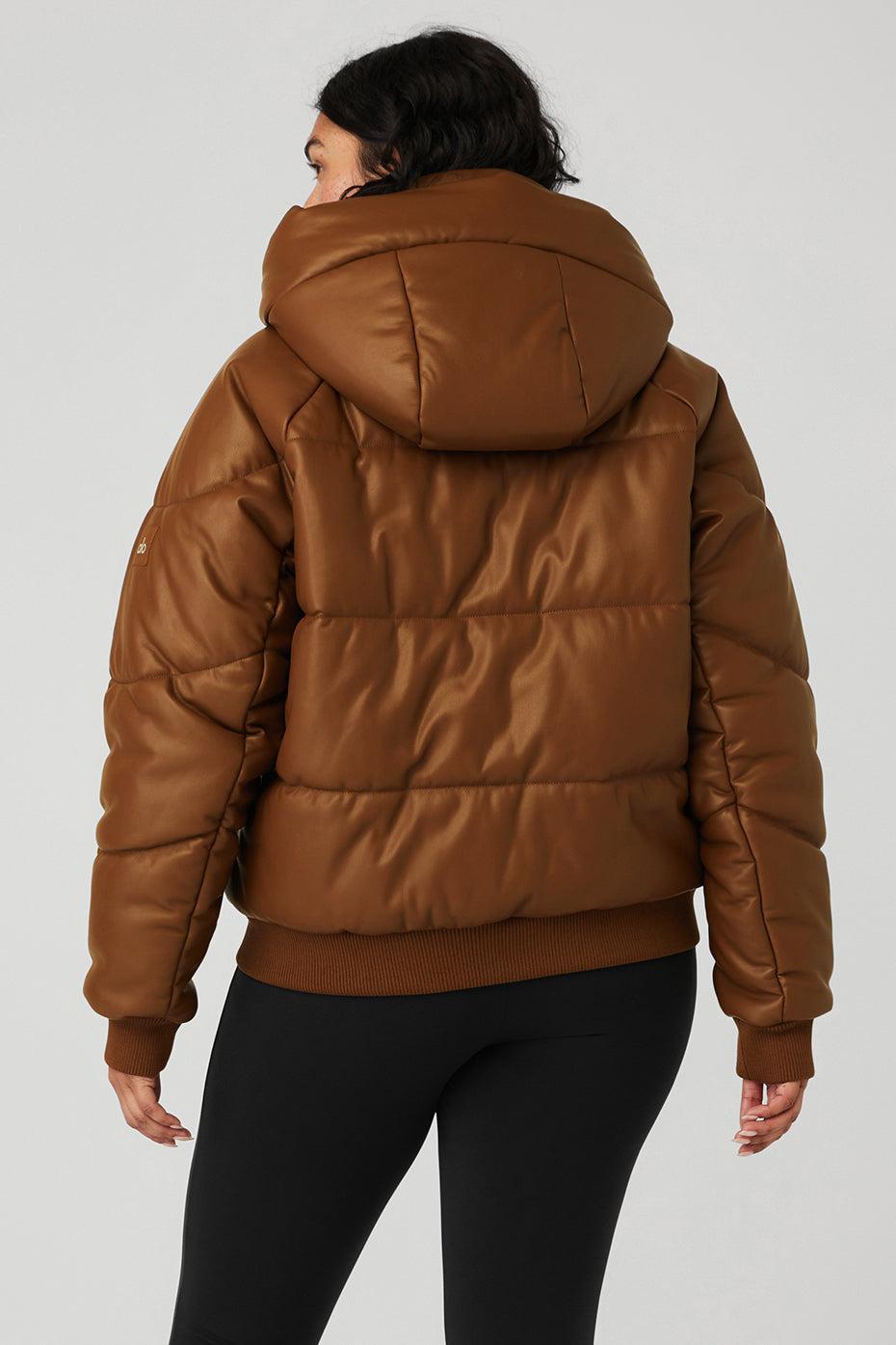 Alo Yoga | Faux Leather Boss Puffer Jacket Product Image