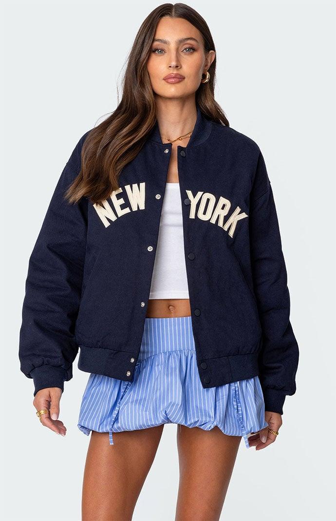 Edikted Women's Big Apple Oversized Bomber Jacket Product Image