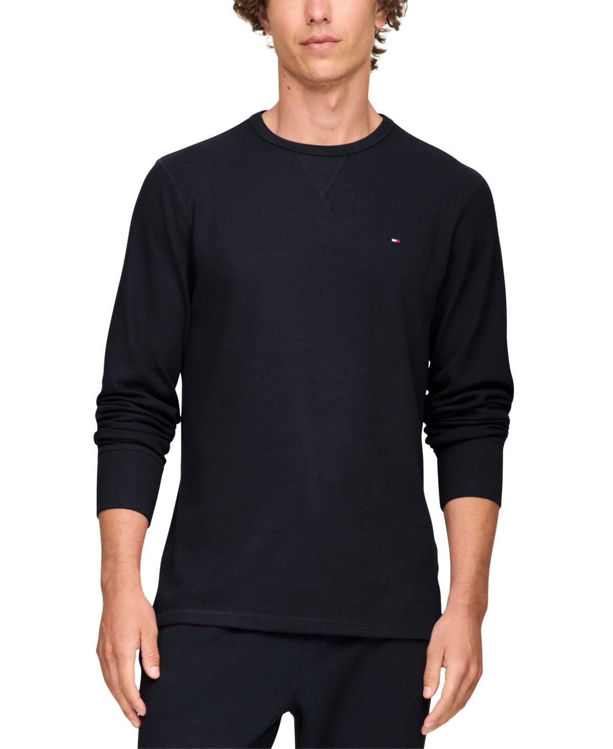 Tommy Hilfiger Mens Waffle-Knit Long-Sleeve Crewneck Top Product Image