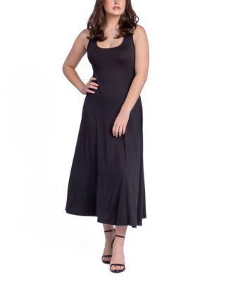 24seven Comfort Apparel Womens Relaxed Sleeveless Tunic A-Line Long Dress Product Image