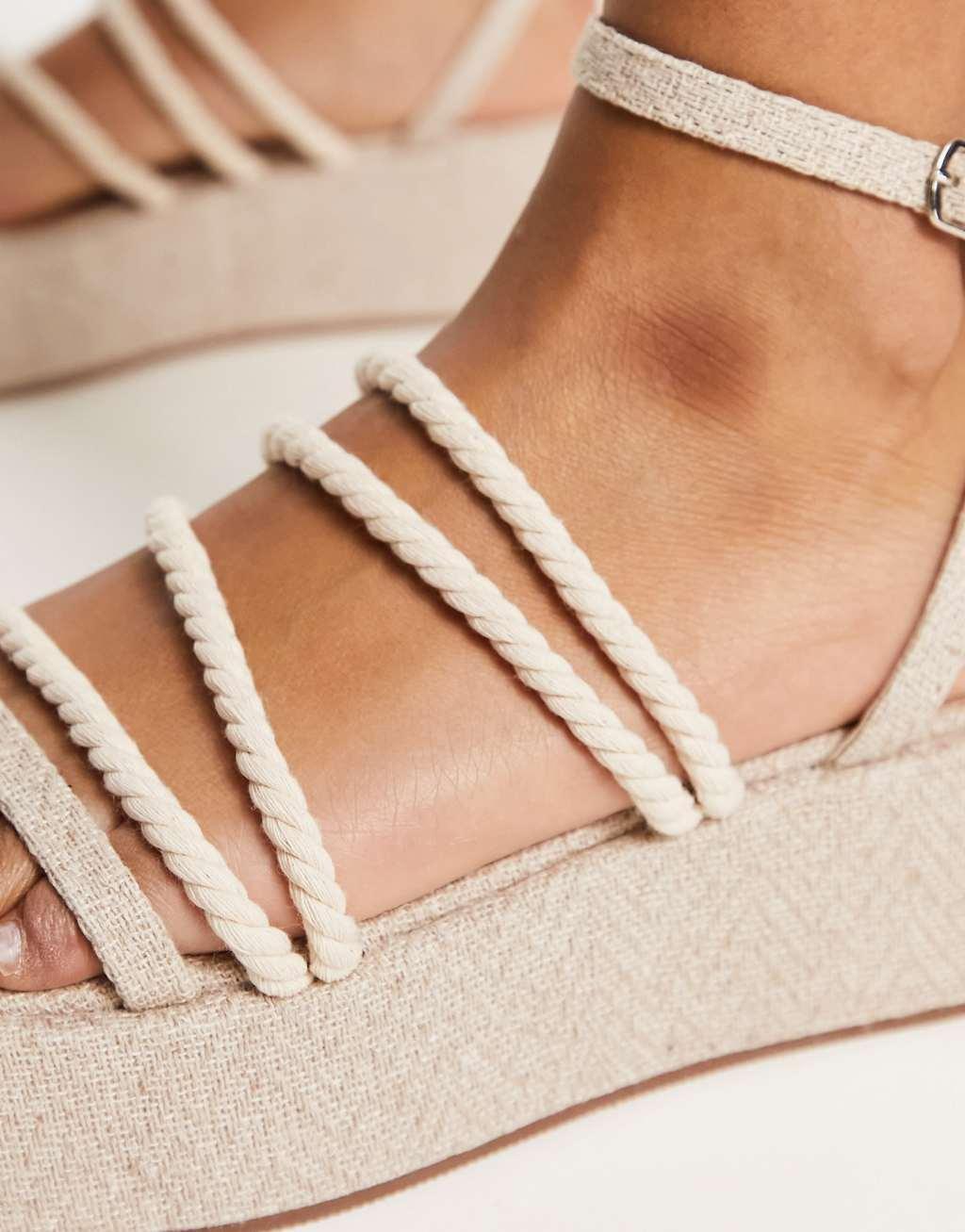 ASOS DESIGN Tabi rope detail flatforms Product Image