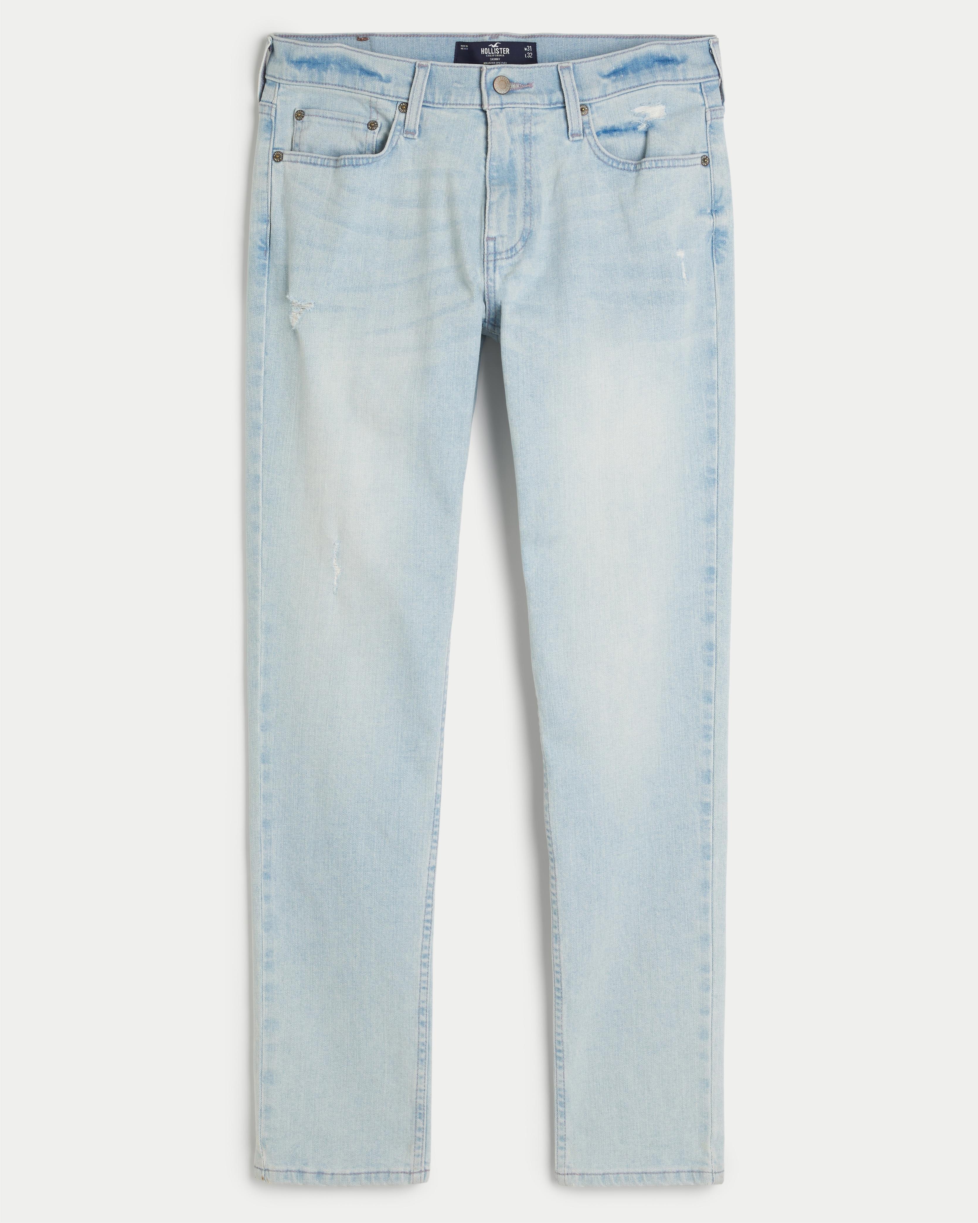 Distressed Light Wash Skinny Jeans Product Image