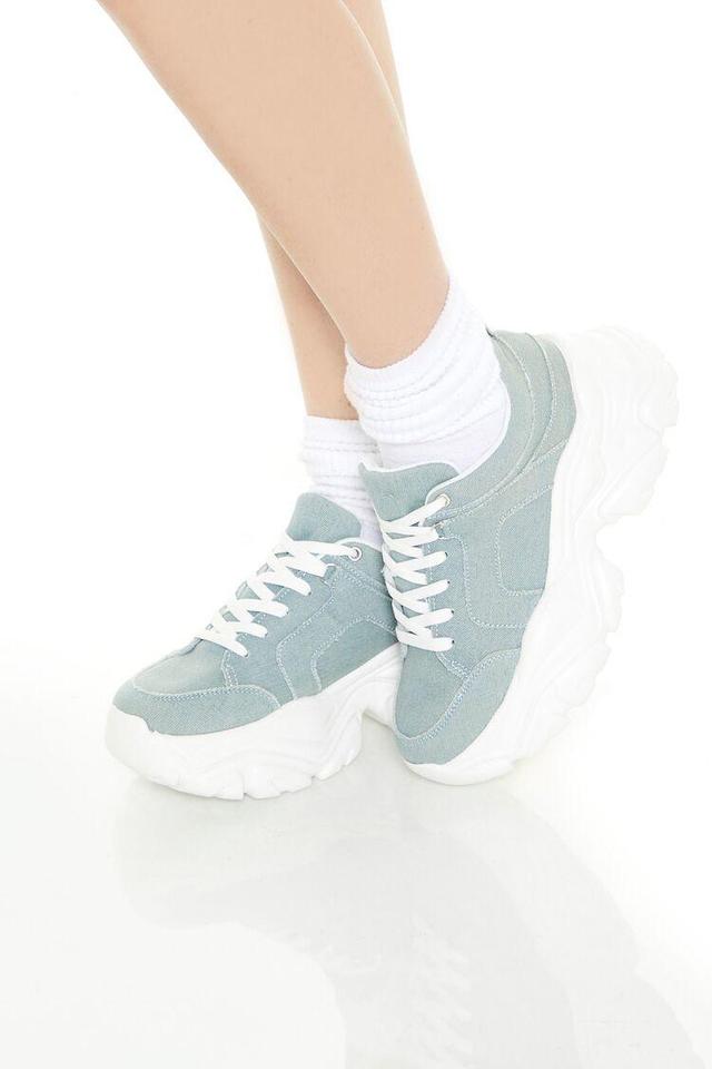 Denim Low-Top Platform Sneakers | Forever 21 Product Image