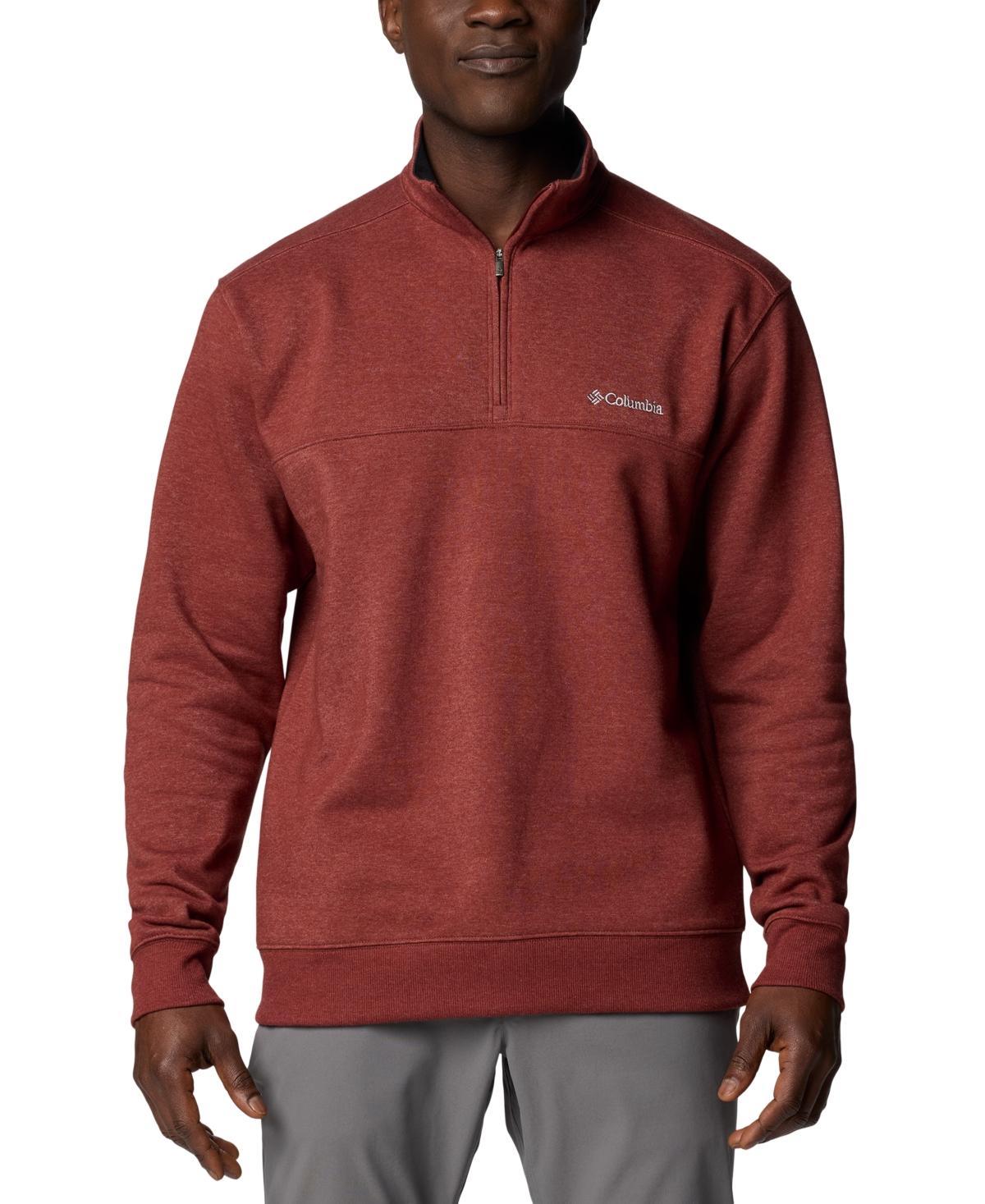 Mens Columbia Hart Mountain II Quarter-Zip Pullover Oatmeal Grey Product Image