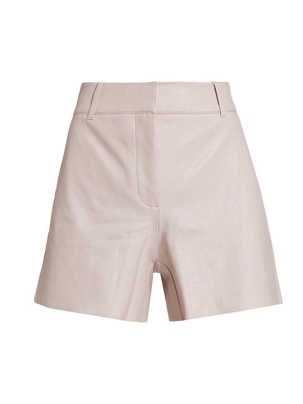 Womens Faux-Leather Tailored Shorts Product Image