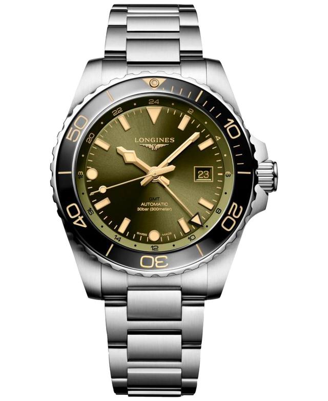 Longines Mens Swiss Automatic Hydroconquest Gmt Stainless Steel Bracelet Watch 43mm Product Image