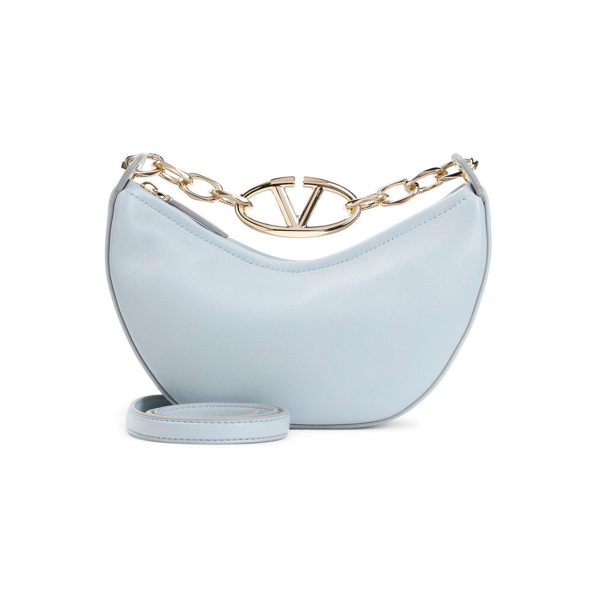 VALENTINO GARAVANI Women's Vlogo Moon Shoulder Bag In Blue Product Image